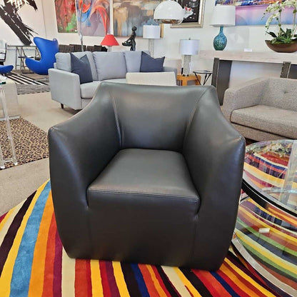 New Dakota Jackson IKO Comfort Chair, Black Leather