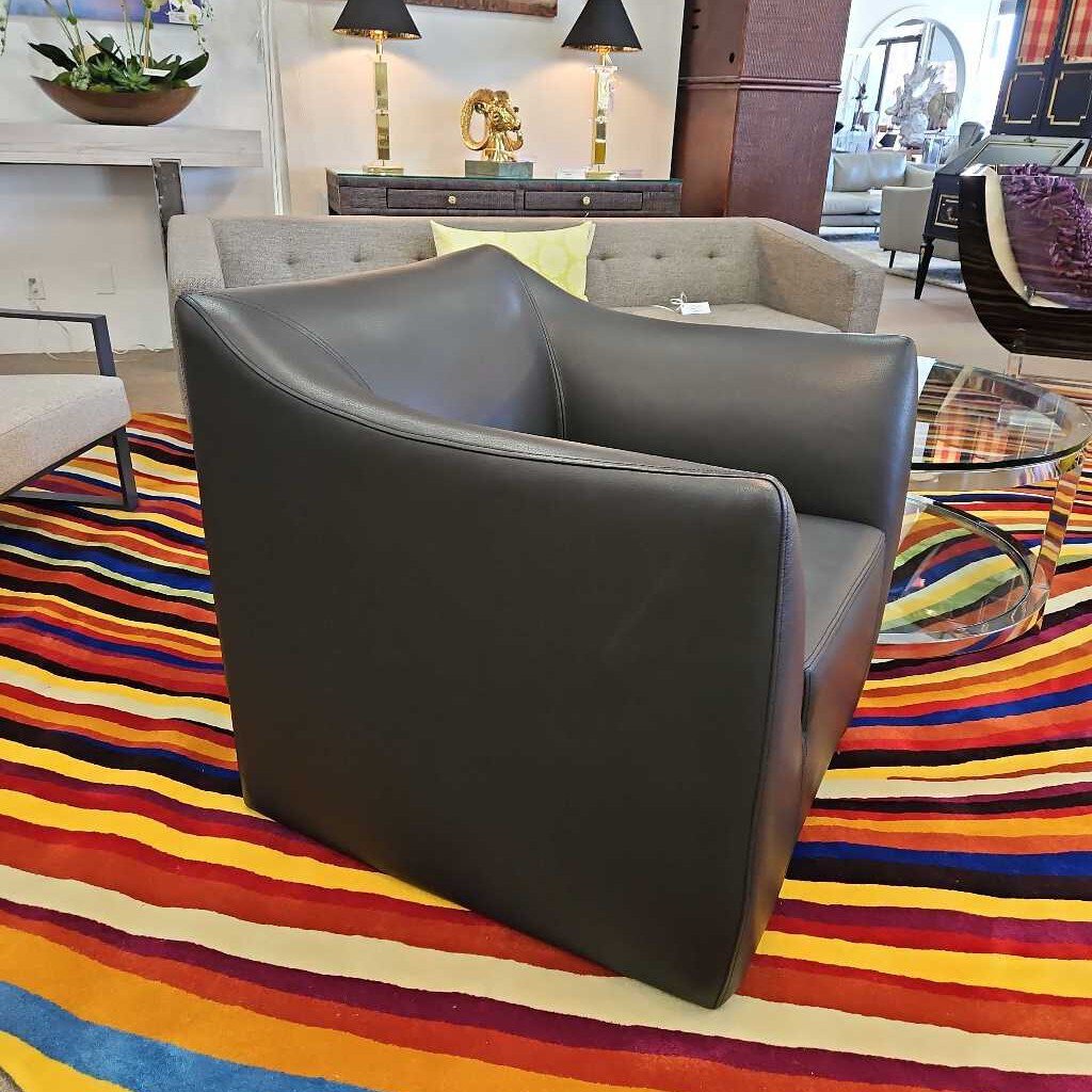 New Dakota Jackson IKO Comfort Chair, Black Leather