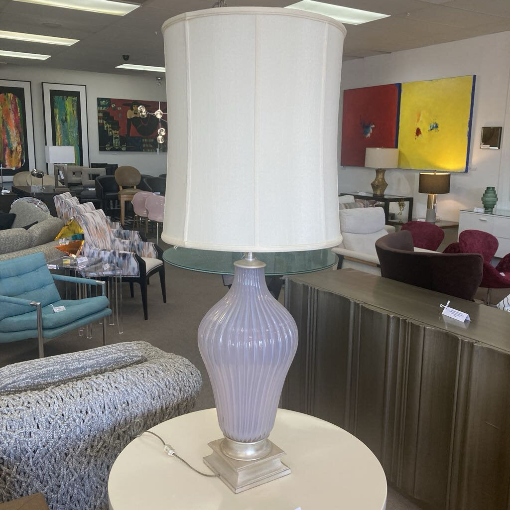Marbro Murano Lavender Opaline Glass Lamp