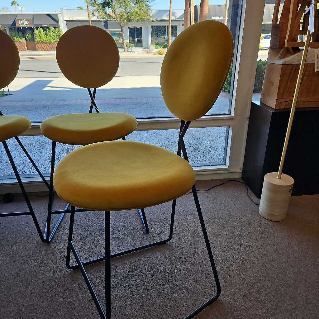 Jonathan Adler Caprice Counter Stools, Yellow - Set of 3