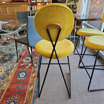 Jonathan Adler Caprice Counter Stools, Yellow - Set of 3