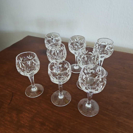 Vtg. Gorham Crystal Bamberg Cordials 4.25H - SET OF 8