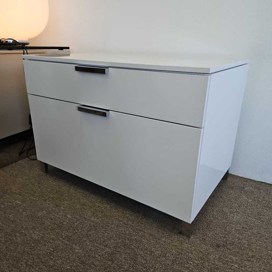 Ligne Roset Everywhere Chest of Drawers, Glossy Lacquer, Metal Feet 27.5W 17.5D 19.5H