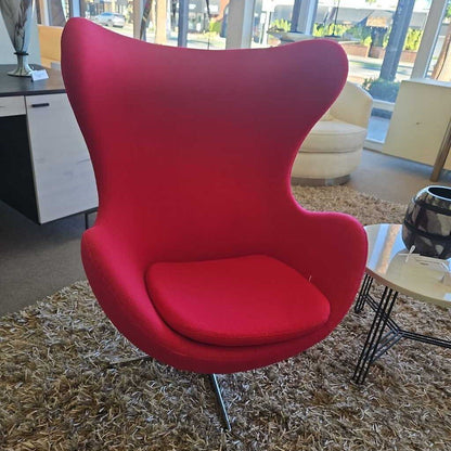 Anne Jacobsen Style Egg Chair, Red Fabric 32 x 33 x 43