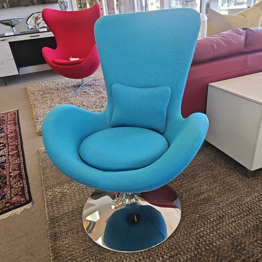 Podany's Small Egg Chair, Bright Blue 29.5W29.75D 38H