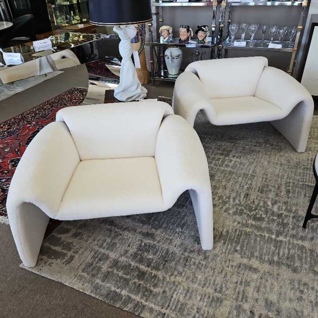 Dolce Natural Accent Chairs, White by JoFran (PAIR) 39 x 30.5 x 23.5