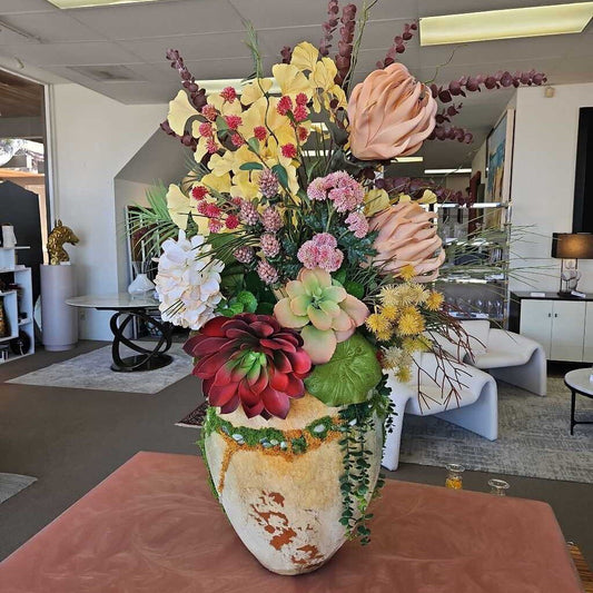 Garden Variety, Moss & Stone Vase 50H