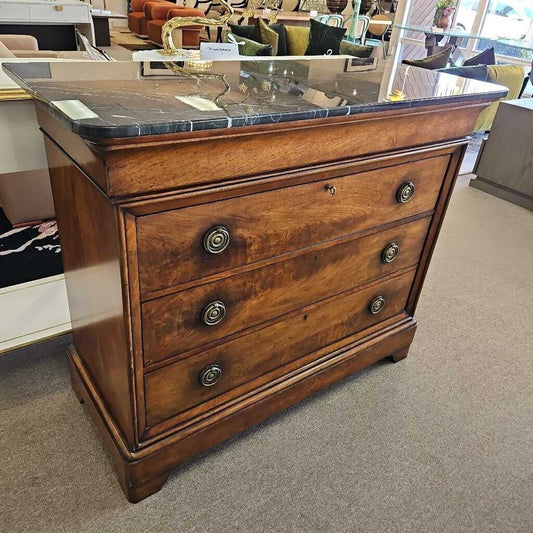 French Louis Philipe Style Commode w/3-Drawers/Hidden Drawer 47W 20.5D 39.5H