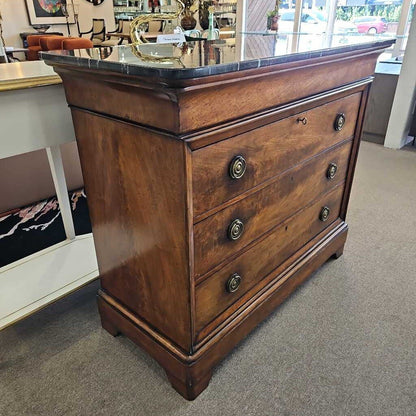 French Louis Philipe Style Commode w/3-Drawers/Hidden Drawer 47W 20.5D 39.5H