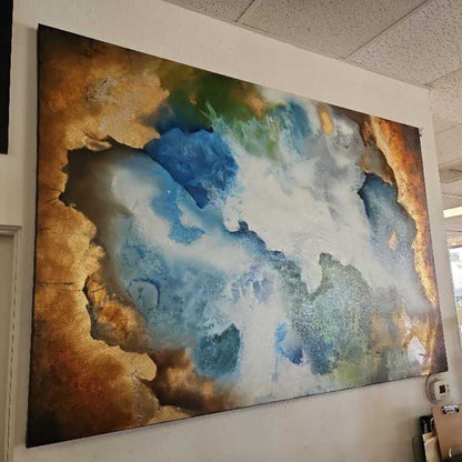 "Inner Lights" Signed Torres, Mixed Media Oil on Canvas 71.75W 48.75H