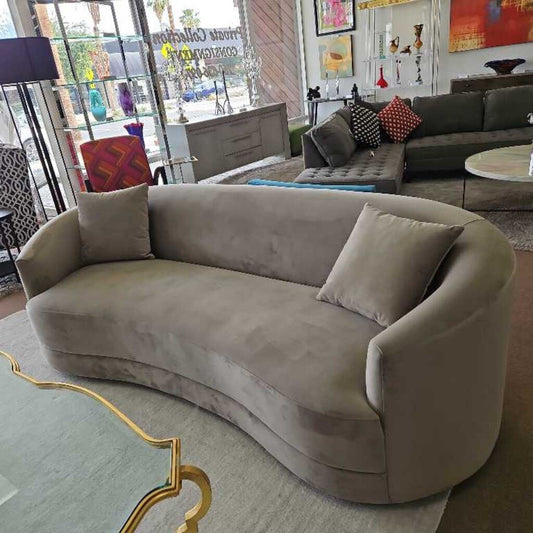 Curve Back Velvet Upholstered Sofa 96W 40D 33.56H