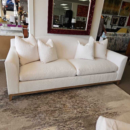 Lee Industries White Upholstered Sofa 91.5W 40D 32H