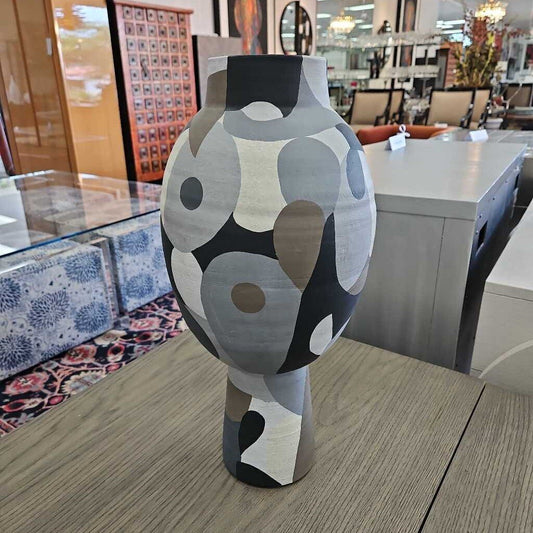 Jamie Young Pablo Vase, Ceramic, Hand Painted 19H