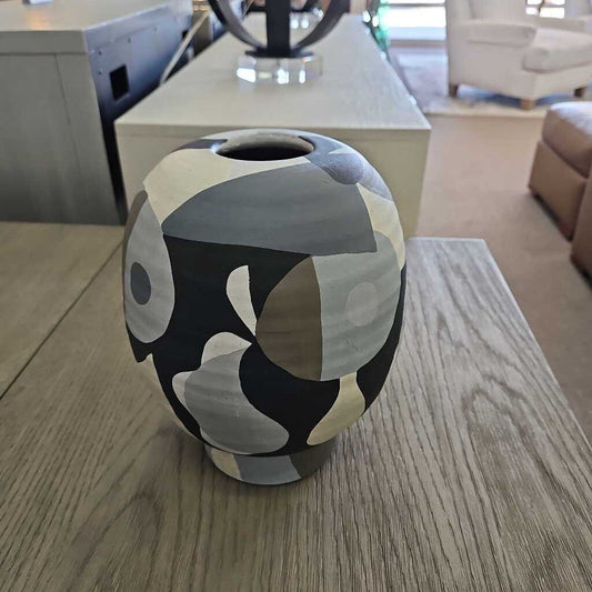 Jamie Young Pablo Vase, Ceramic, Hand Painted 10H