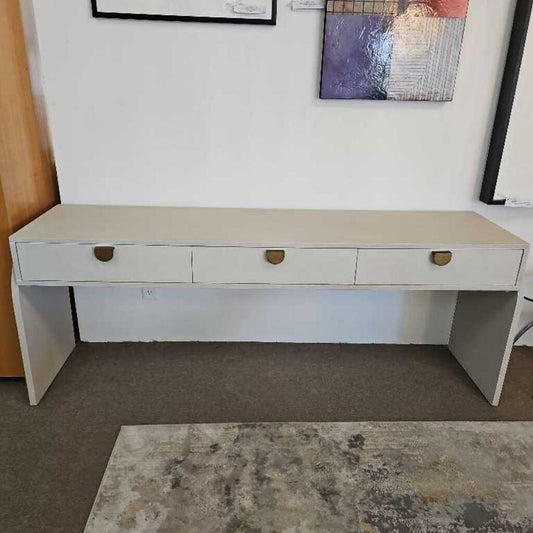 Callahan Console Table, Hokku Designs, Ivory Painted Linen 78W 19D 29.5H