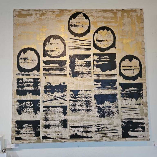 "Gratitude" Acrylic Abstract on Canvas, Signed Kim A. Aillo 30Sq
