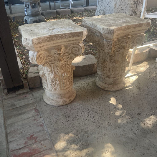 Corinthian Style Column Pedestals, Fiberglass 20"Sq x 28.5" (PAIR)