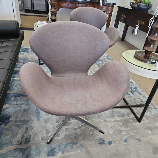 Jacobsen Swan Chairs, Grey Wool (PAIR) 29 x 25.5 x 31