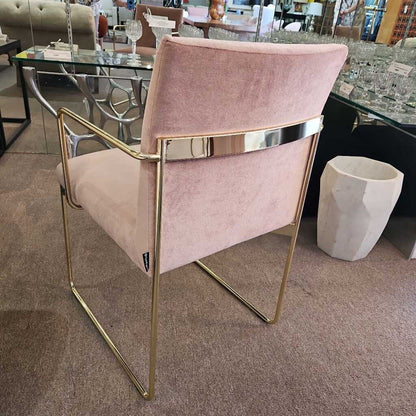 Rounded Silhouette Back Rest, Velvet Accent Chairs, Gold Legs (PAIR) 21.25 x 24 x 33