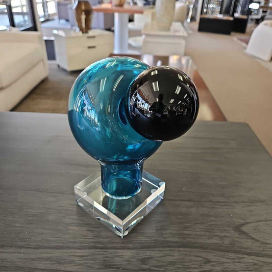 Floating Glass Ball Sculpture 8.75"H