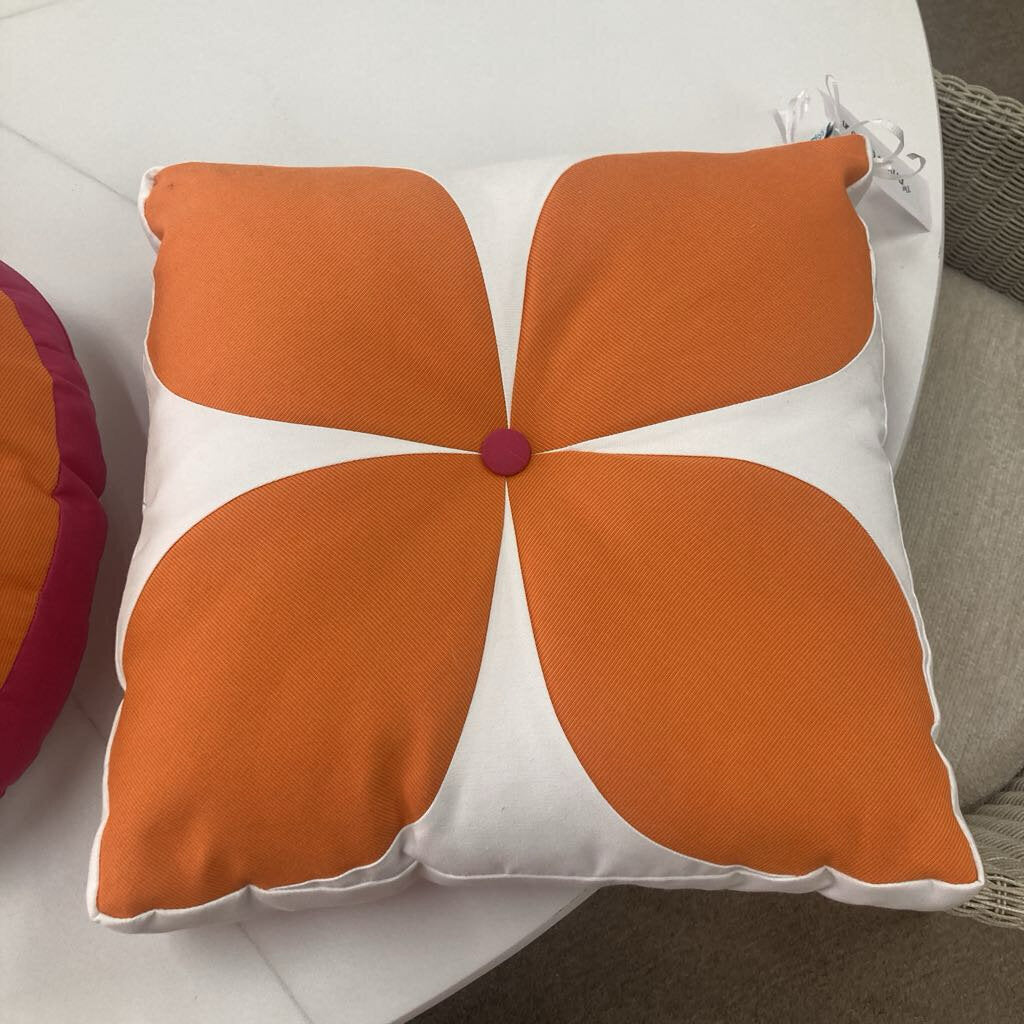 Oblique Studio Palm Springs Collection Accent Pillow, Pink/White/Orange 16.5Sq