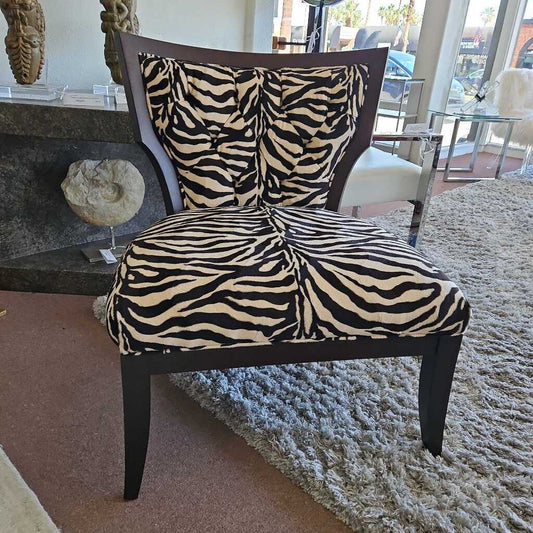 Courtney Modern Zebra Pattern Club Chair 30W 28.5D 31.5H