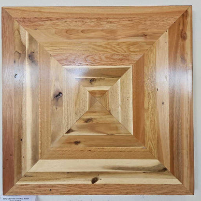 Hand Crafted Natural Wood Wall Panel 24"Sq (4 available)