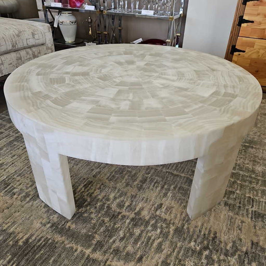 Faux Onyx Stone Coffee Table 46.5Dia 18H