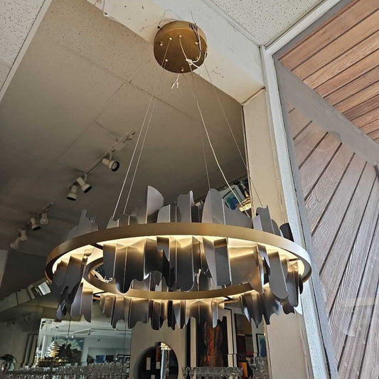 Hubbardton Forge Hildene Wide LED Abstract Ring Chandelier 31.5D X 8.7H X 30-100L