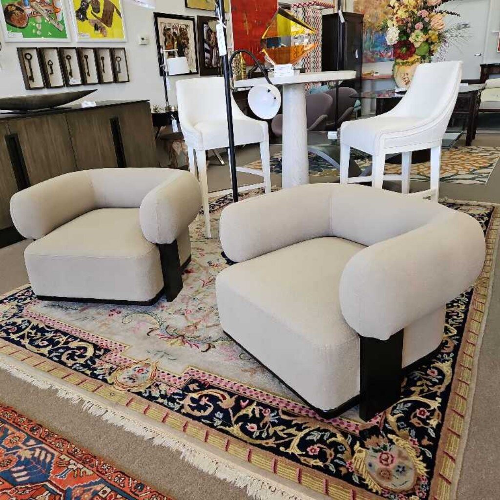 Luna Accent Chairs in Taupe w/Black Wood 37W 31D 24.5H - PAIR