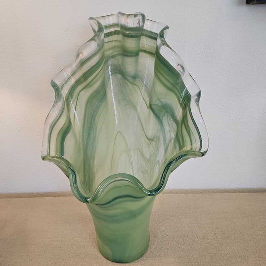 Italian Art Glass Vase 18H X 12.5D