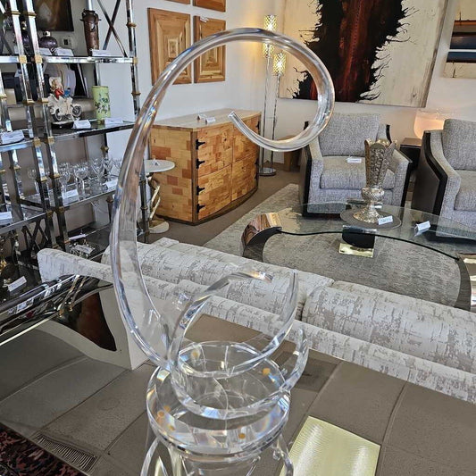 Lucite Wave Sculpture, Signed by Grace Absi 24.5"H