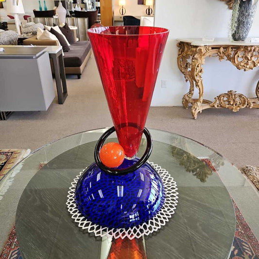 Post-Modern Memphis Ettore Sottsass, Murano Blown Glass Sculpture 21.25H