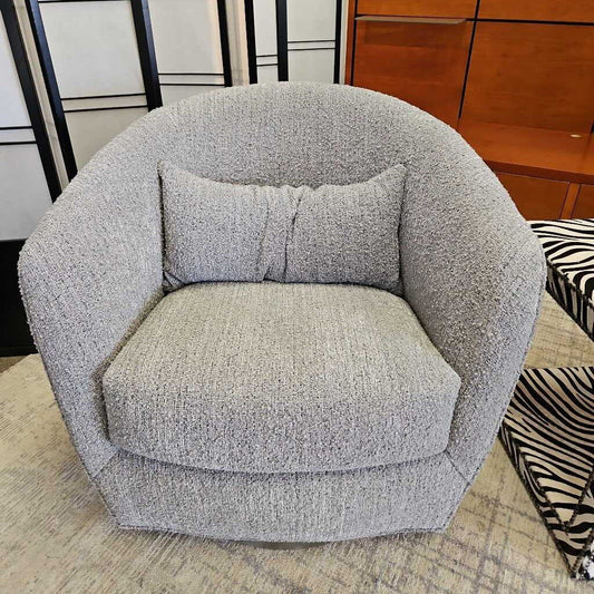 Thayer Coggin Turn Swivel Chair, Base w/Brushed Stainless Steel 34W 35D 30H