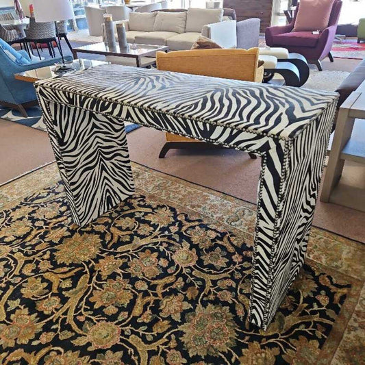 Mr. Brown Kew Mid-Century Console, Bold Zebra Print 50.5W 18.75D 34.5H