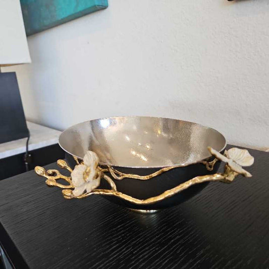 Michael Aram Orchid Low Oval Bowl 10.5 x 9.5 x 4
