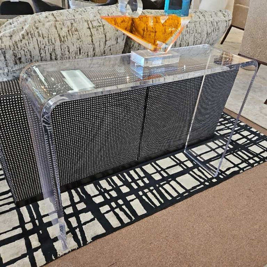 Lucite Waterfall Console Table 40.25W 11.5D 30.25H