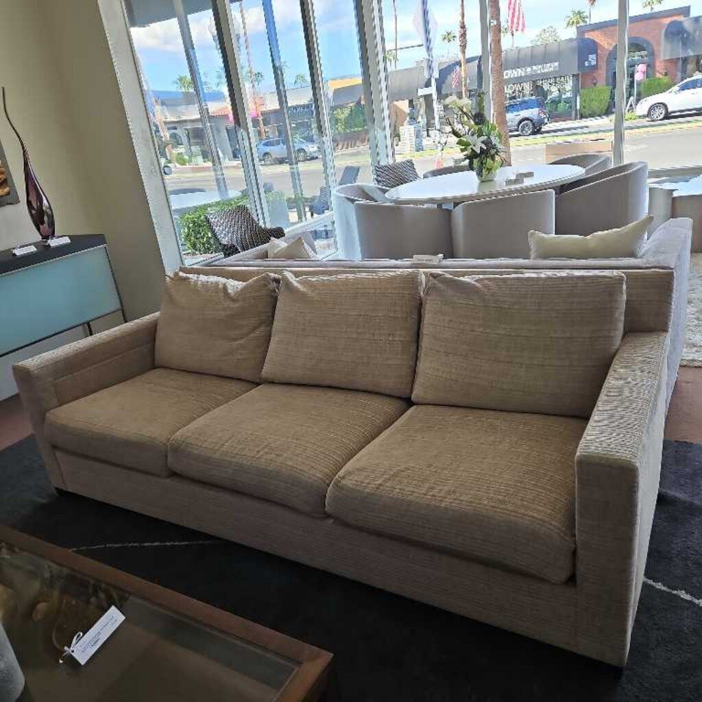 John Hutton for Holly Hunt Textured Fabric Three Cushion Sofa 92W 41D 30.5H