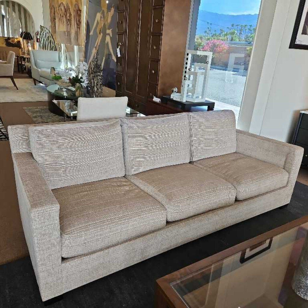 John Hutton for Holly Hunt Textured Fabric Three Cushion Sofa 92W 41D 30.5H