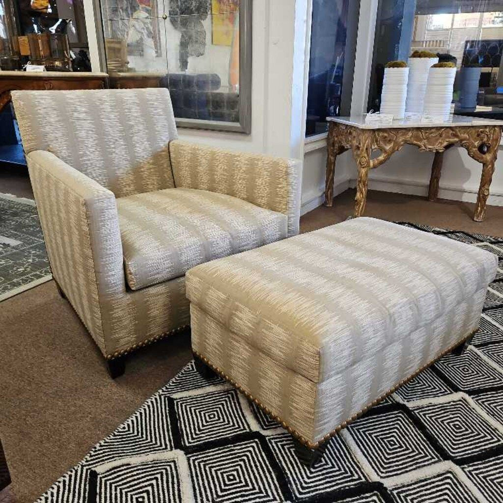 Donghia Grey Lounge Chair w/Ottoman 33W 32D 34.5H