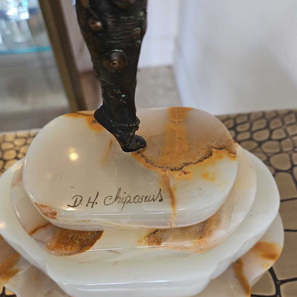 Signed D.H. Chiparus Ivory & Patinated Bronze Dancer 18H