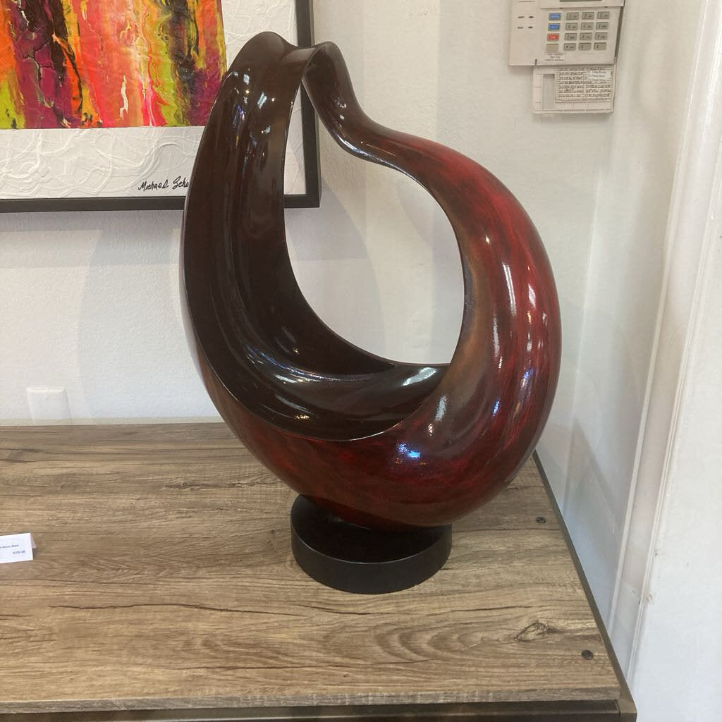 High Gloss Looped Design Crimson Sculpturre 25.5H