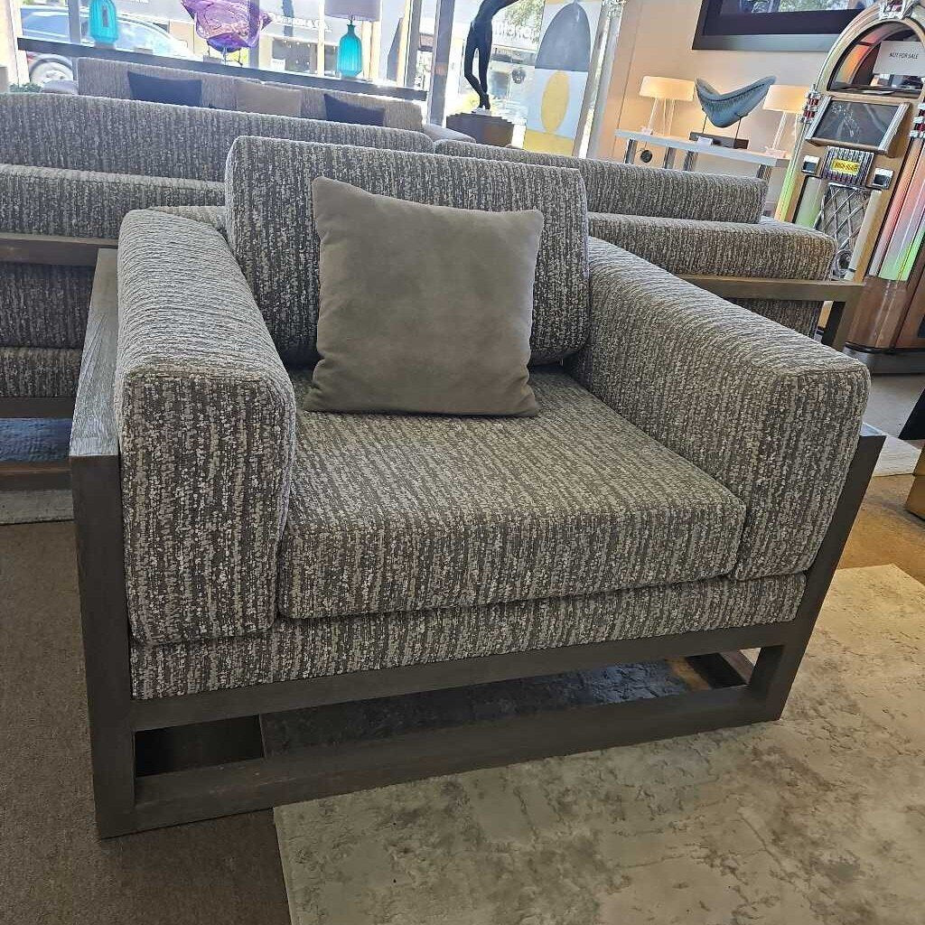 Patio Wood Frame Lounge Chairs 45W 39.5D 33H - AS IS