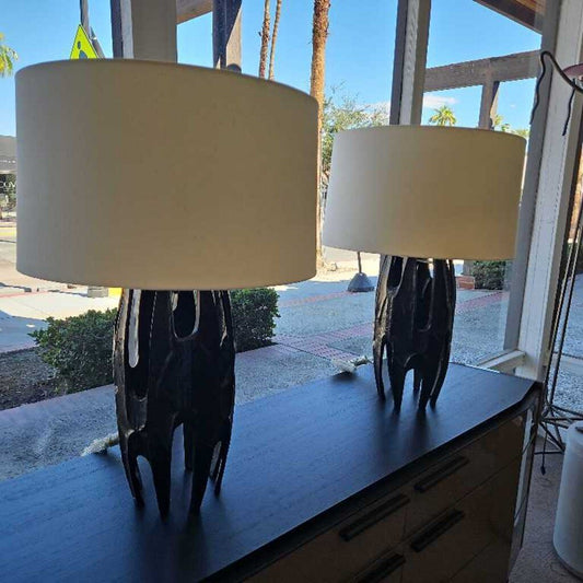 Tanner Kenzie Naomi Lamps, Cast Aluminum w/Dark Antique Bronze (PAIR)