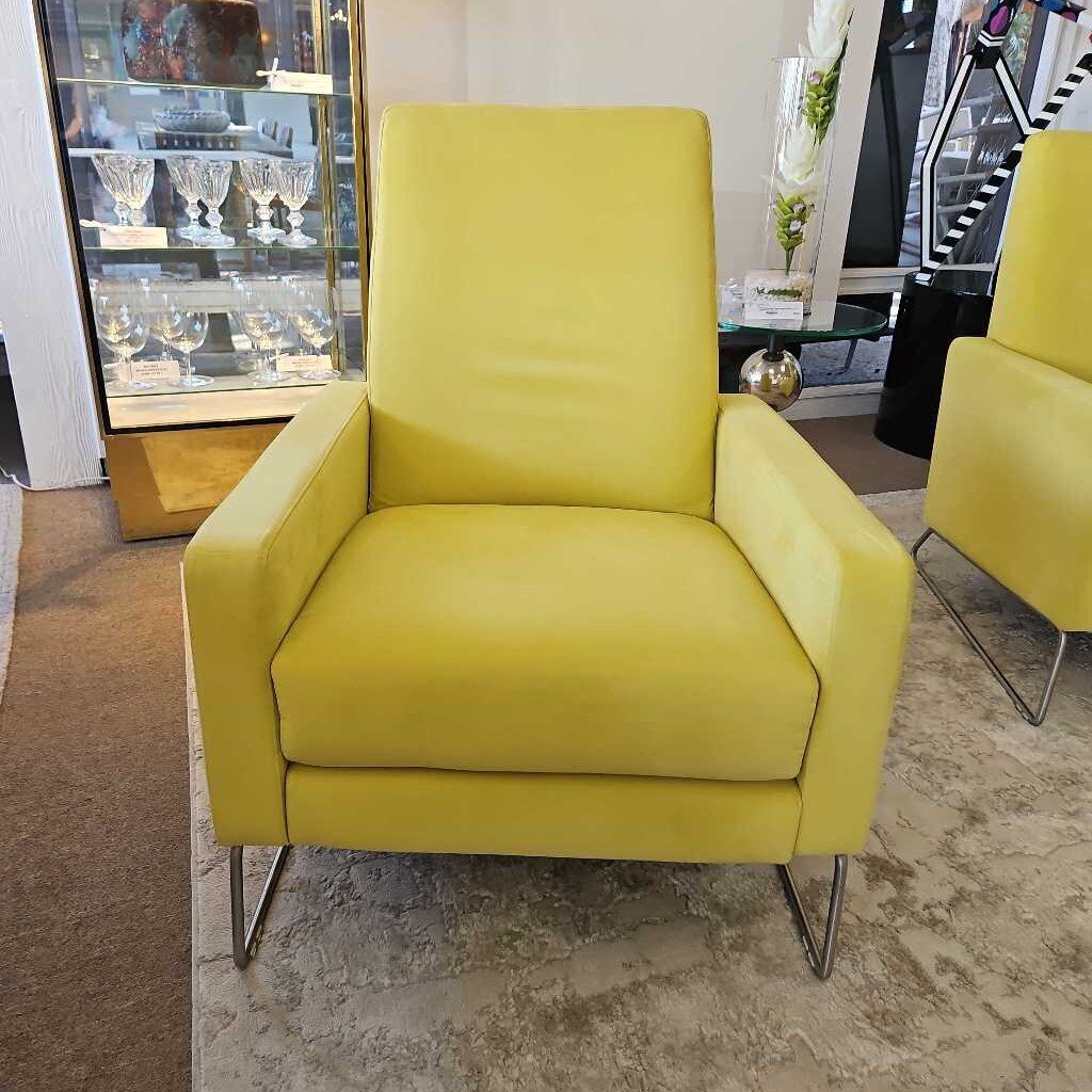 Design Within Reach Citron Ultra Suede Flight Recliner