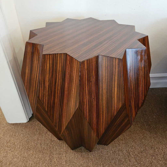 Global Views Origami Table, Zebra Wood Veneer 23Sq 24H