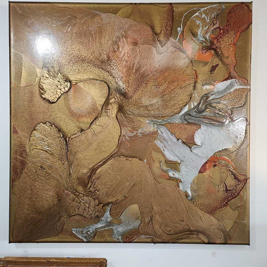 Elan Vital Original "Metallic Elegance" Collection Acrylic on Canvas 45.25"Sq