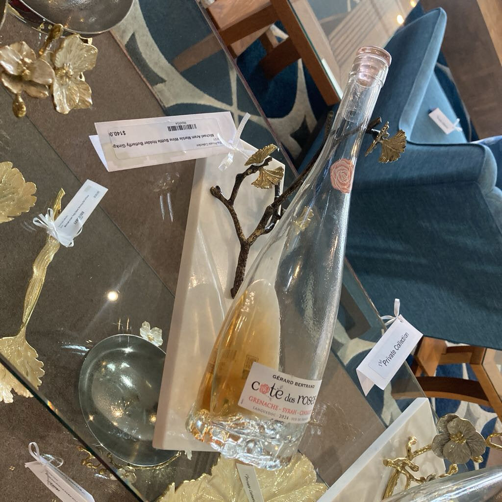 Michael Aram Marble Wine Bottle Holder Butterfly Ginkgo