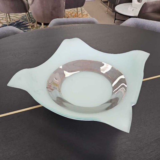 Cumbuca Blue Sq. Glass Bowl 17.75 Sq. 6H