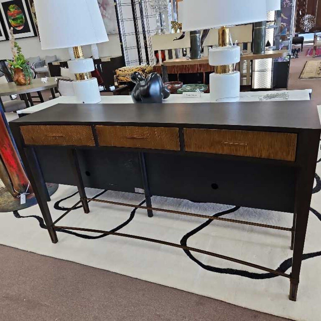 Arteriors Modern Gold Finished Lancaster Console Table 60W 16D 34H